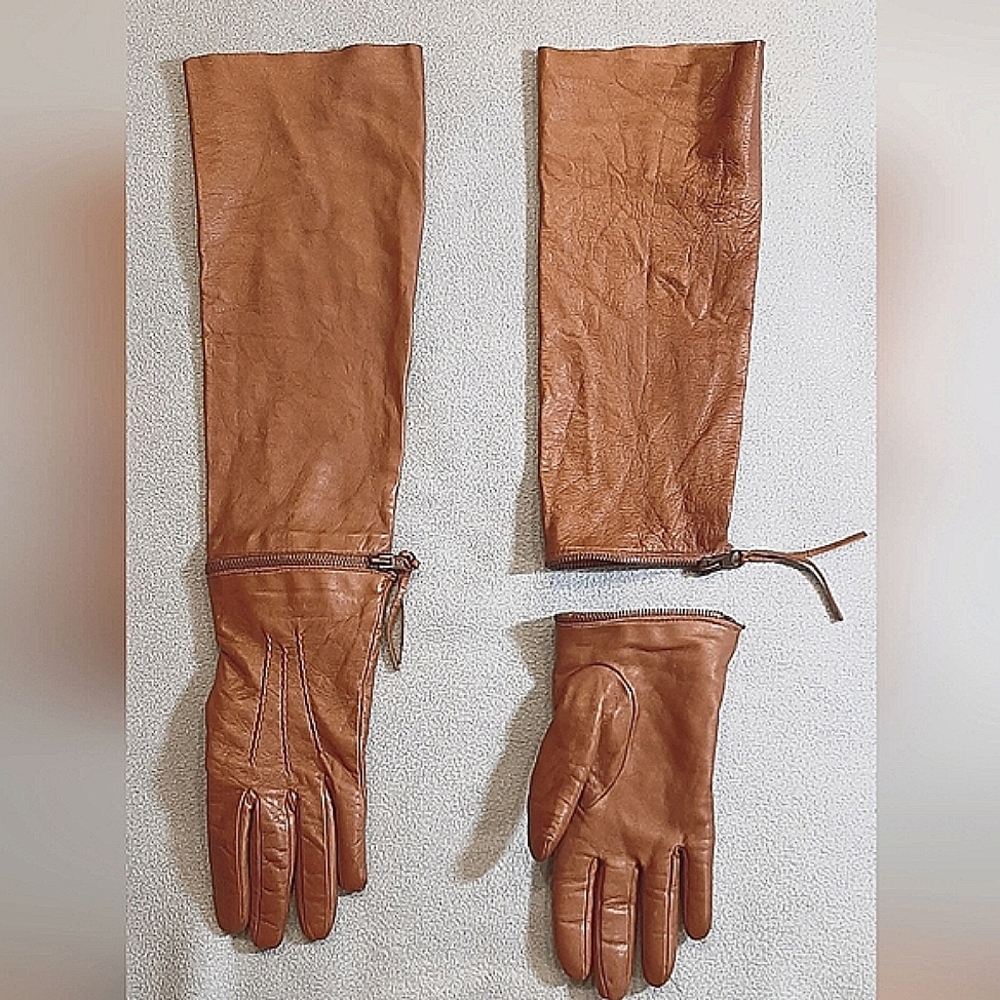 IMONI | Brown Leather, Adjustable Gloves